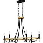 Quoizel Six Light Island Chandelier Legare in Matte Black