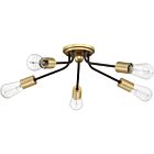 Quoizel Five Light Flush Mount Latitude in Western Bronze