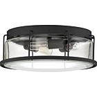 Quoizel Three Light Flush Mount Ludlow in Earth Black