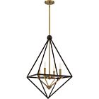 Quoizel Four Light Foyer Pendant Louvre in Western Bronze