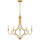 Quoizel Five Light Chandelier Mabel in Light Gold