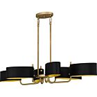 Quoizel Six Light Linear Chandelier Madden in Aged Brass