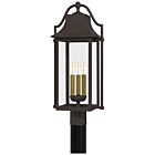 Quoizel Three Light Outdoor Post Mount Manning in Western Bronze