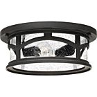 Quoizel Two Light Outdoor Flush Mount Marblehead in Mystic Black