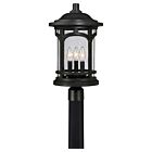 Quoizel Three Light Outdoor Post Lantern Marblehead in Mystic Black