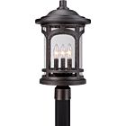 Quoizel Three Light Outdoor Post Lantern Marblehead in Palladian Bronze