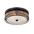 Quoizel Three Light Flush Mount Laguna in Renaissance Copper