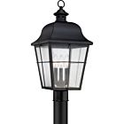 Quoizel Three Light Outdoor Post Lantern Millhouse in Mystic Black