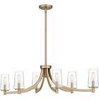 Quoizel Six Light Linear Chandelier Miccio in Bronze Gold