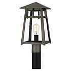 Merle 1-Light Outdoor Post Mount in Burnished Bronze