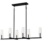 Quoizel Six Light Linear Chandelier Malamute in Matte Black