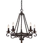 Quoizel Five Light Chandelier Noble in Rustic Black