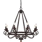 Quoizel Eight Light Chandelier Noble in Rustic Black