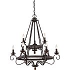 Quoizel Nine Light Chandelier Noble in Rustic Black