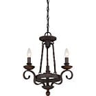 Quoizel Three Light Chandelier Noble in Rustic Black