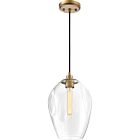 Quoizel One Light Mini Pendant Nostalgia in Weathered Brass