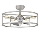 Quoizel Five Light Fandelier New Harbor in Brushed Nickel