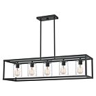 Quoizel Five Light Linear Chandelier New Harbor in Old Bronze