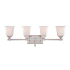 Quoizel Four Light Bath Fixture Nicholas in Brushed Nickel