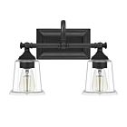 Nicholas 2-Light Bathroom Vanity Light in Earth Black