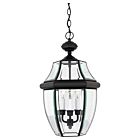 Quoizel Three Light Outdoor Hanging Lantern Newbury in Mystic Black