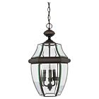 Quoizel Three Light Outdoor Hanging Lantern Newbury in Medici Bronze