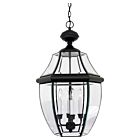 Quoizel Four Light Outdoor Hanging Lantern Newbury in Mystic Black