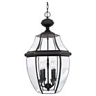 Quoizel Four Light Outdoor Hanging Lantern Newbury in Medici Bronze