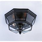 Quoizel Three Light Outdoor Flush Mount Newbury in Mystic Black