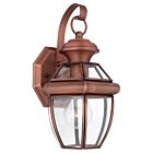 Quoizel One Light Outdoor Wall Lantern Newbury in Aged Copper