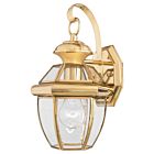 Quoizel One Light Outdoor Wall Lantern Newbury in Polished Brass