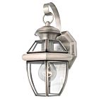 Quoizel One Light Outdoor Wall Lantern Newbury in Pewter