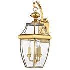 Quoizel Three Light Outdoor Wall Lantern Newbury in Polished Brass