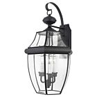 Quoizel Three Light Outdoor Wall Lantern Newbury in Mystic Black