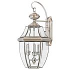 Quoizel Three Light Outdoor Wall Lantern Newbury in Pewter