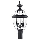 Quoizel Two Light Outdoor Post Mount Newbury in Mystic Black