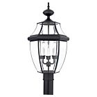 Quoizel Three Light Outdoor Post Lantern Newbury in Mystic Black