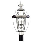 Quoizel Three Light Outdoor Post Lantern Newbury in Pewter