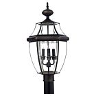 Quoizel Three Light Outdoor Post Lantern Newbury in Medici Bronze