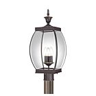 Quoizel Three Light Outdoor Post Lantern Oasis in Medici Bronze