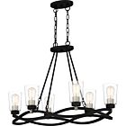 Quoizel Six Light Island Chandelier Overlook in Earth Black