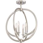 Quoizel Four Light SemiFlush Mount Orion in Brushed Nickel