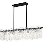 Quoizel Five Light Linear Chandelier Caspian in Matte Black