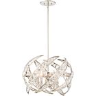 Quoizel Four Light Pendant Crescent in Polished Nickel