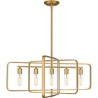 Quoizel Five Light Island Chandelier Dupree in Brushed Weathered Brass