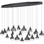 Quoizel LED Island Chandelier Shadow in Black Chrome