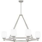 Quoizel Six Light Linear Chandelier Penning in Brushed Nickel