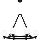 Quoizel Six Light Linear Chandelier Penning in Matte Black