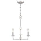 Quoizel Three Light Chandelier Prescott in Brushed Nickel