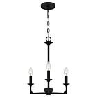 Quoizel Three Light Chandelier Prescott in Matte Black